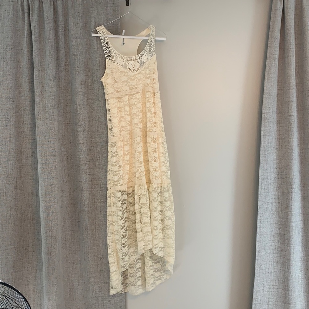 Lace full dress- high low at bottom